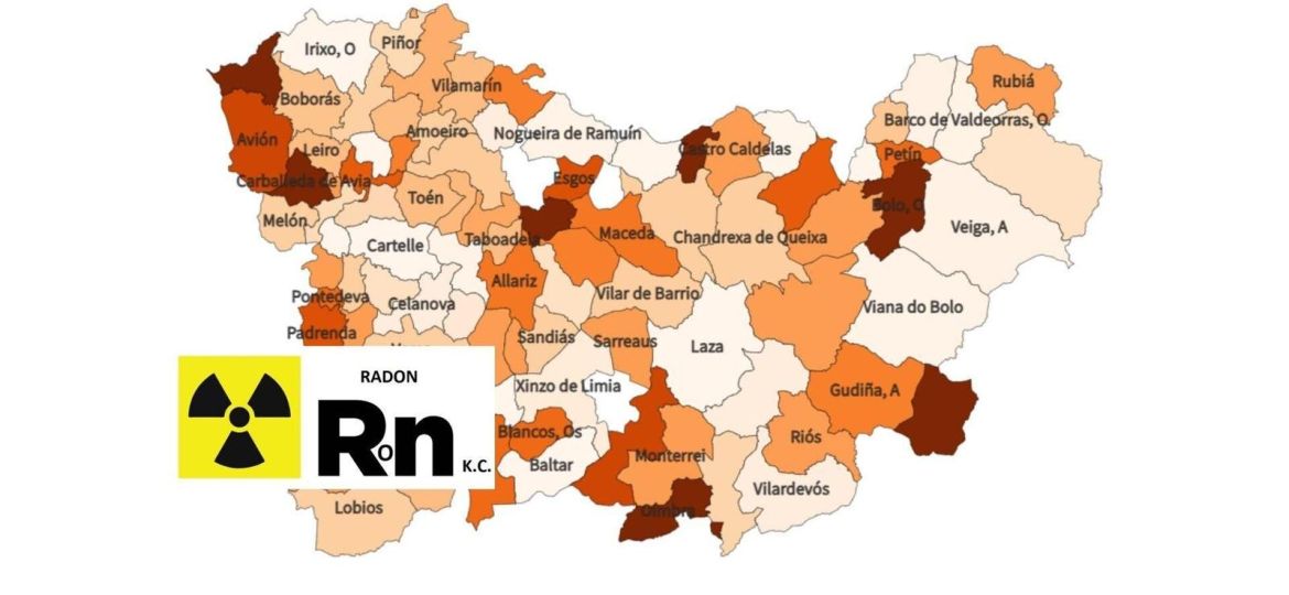 Los concellos de Galicia con mayor riesgo de gas radón según el mapa del CSN